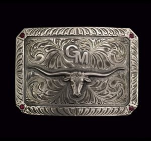 custom silver belt buckle from SB Western Silver in Bandera TX