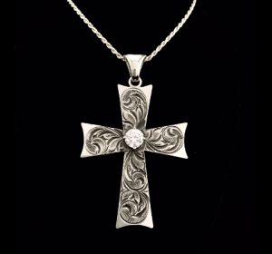 custom western silver cross